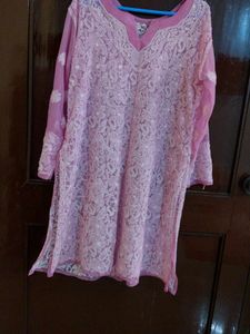 Pink Chikankari Kurta