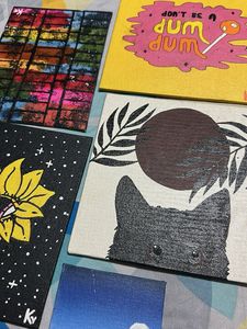 Set of 5 Mini Art Canvases
