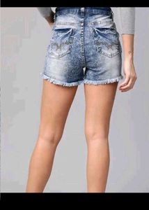 Distressed Frayed Denim Shorts