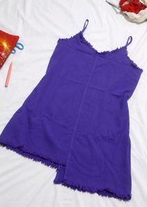 Purple Trim denim dress