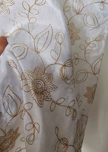 Embroidered Silk Palazzo Pants