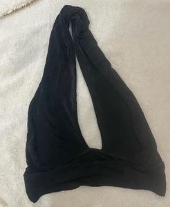 Black Halter Neck Crop Top
