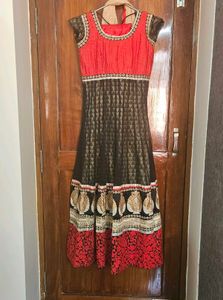 Beautiful Red & Black Embroidered anarkali