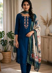 Elegant Teal Kurta Set with Dupatta