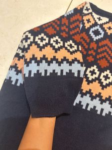 Cozy Geometric Print Sweater