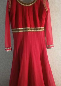 Red Embroidered Ethnic Gown