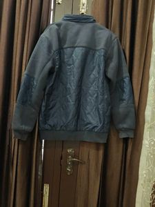 Navy Quilted Bomber Jacket