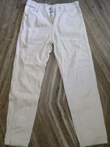 Zara White Wide Leg Trousers