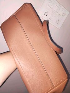 Classic Brown Faux Leather Tote Bag