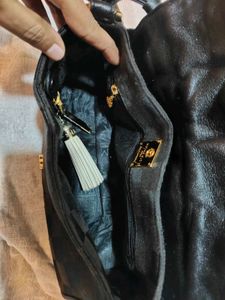 metrocity Vintage Chic Black Monogram Hobo Bag