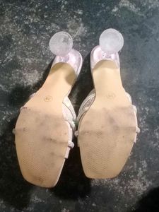 Sparkly Heeled Slides