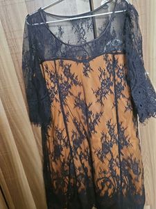 Black Lace Overlay Dress
