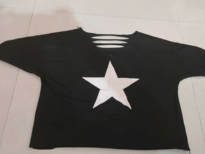 Black Star Cutout T-Shirt
