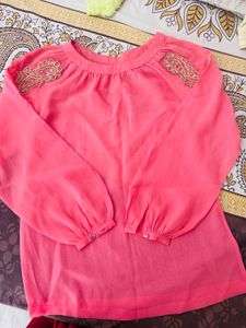 Beaded Pink Embroidered Tunic