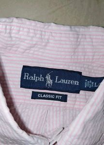 RALPH LAUREN 🏇  Pink Striped Button-Down Shirt