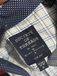 Imported Men's Blue Checkered Long Sleeve Shirt