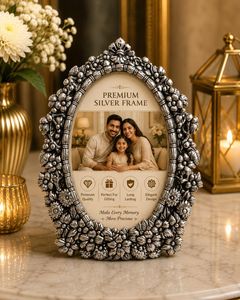Ornate Silver Finish Photo Frame