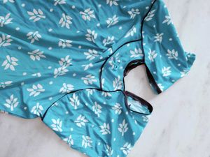Navy Blue Floral Print Maxi