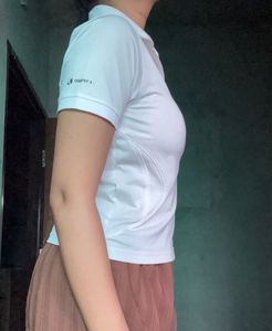 White polo shirt corset design