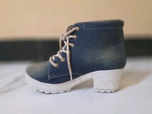 Denim Lace-Up Casual Shoes