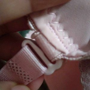 Pink Lace Trim Padded Bra