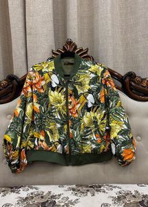 Floral Print Bomber Jacket