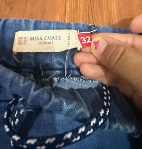 Denim Jogger Pants with Cuffed Hem