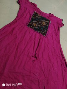 Rose Pink Anarkali Kurthi