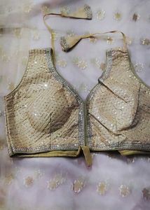 Designer Sequined Blouse with Saree