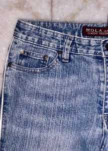 Y2K Bell Bottom Jeans with White Stripe Detail