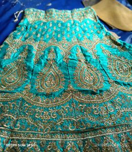 Heavy bridal lehenga with cancan attached
