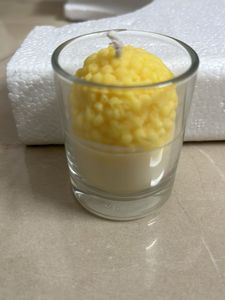Glass Candle with Yellow Top