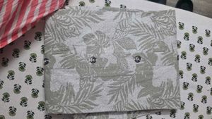 Men's Grey Leaf Print Shirt