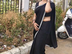 black saree 💥🥵
