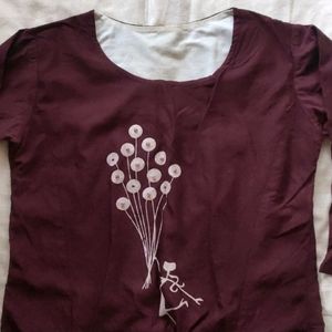 Brand New Embroidered Maroon Top