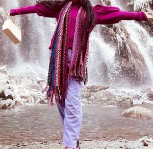 Purple Colour High neck With Puff Sleeves
