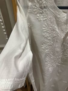 Elegant White Embroidered Modal Kurta Set