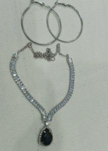 Elegant Necklace & Hoop Earring Set