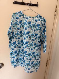 Floral Print Cotton Kurta (plus size)