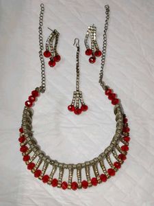 Red &amp; Silver Jewelry Set