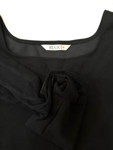 Sheer Sleeve Black Crop Top Or Blouse