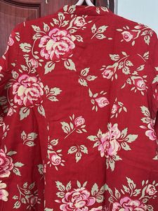 Red Floral Print Top