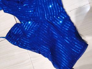 Stunning Blue Sequin Lehenga Choli