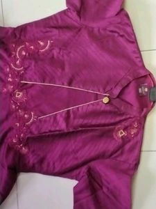 Elegant Embroidered Silk Gown