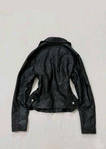 Black Faux Leather Biker Jacket