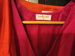Truebrowns Red pink Jacket Kurta Set Of 3