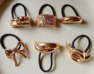 Chic Gold Hair Ties - Set of 6