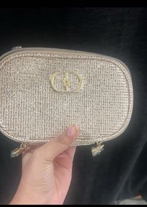 Dior Sparkly Gold Cosmetic Pouch