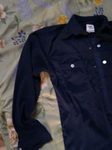 Men's Navy Blue Corduroy Shirt