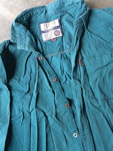 Men's Teal Button-Up Shirt